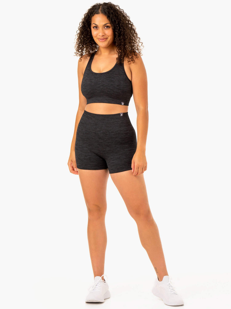 Sujetadores Deportivos Ryderwear Rib Seamless Mujer Negros | EPJCZ4351
