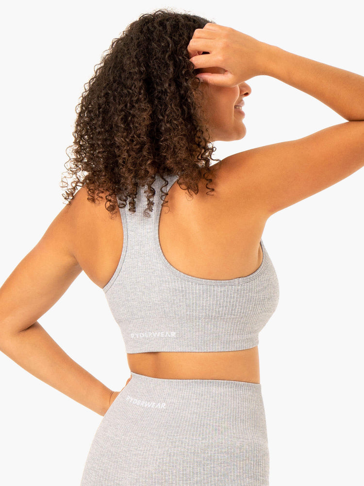 Sujetadores Deportivos Ryderwear Rib Seamless Mujer Grises Claro | NDOQS5278