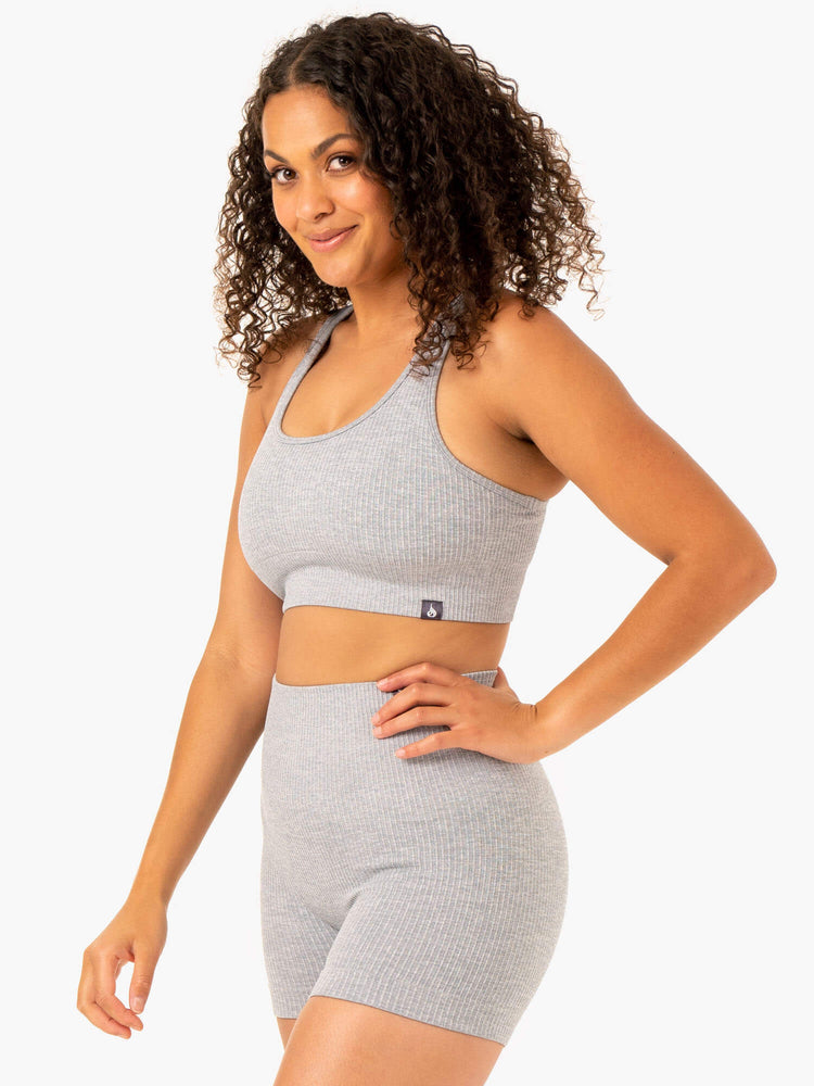 Sujetadores Deportivos Ryderwear Rib Seamless Mujer Grises Claro | NDOQS5278