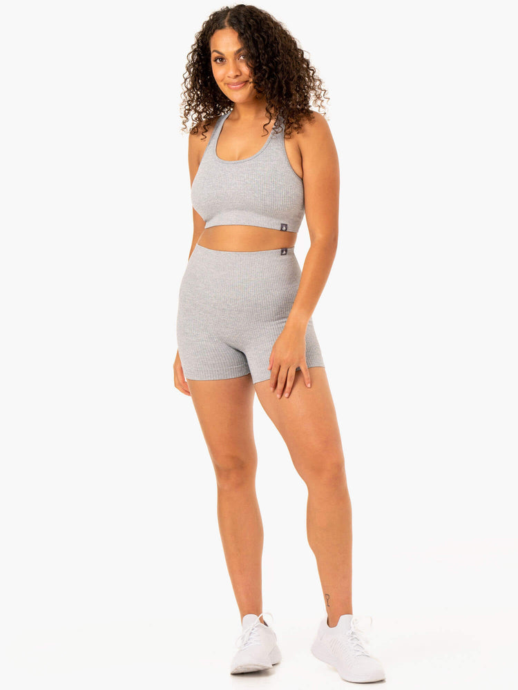 Sujetadores Deportivos Ryderwear Rib Seamless Mujer Grises Claro | NDOQS5278