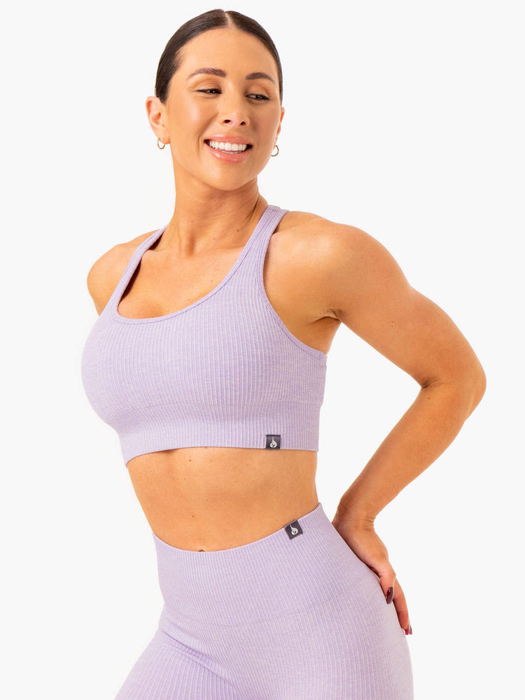 Sujetadores Deportivos Ryderwear Rib Seamless Mujer Lavanda | TSHYB7530