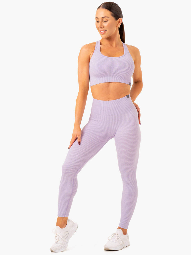 Sujetadores Deportivos Ryderwear Rib Seamless Mujer Lavanda | TSHYB7530
