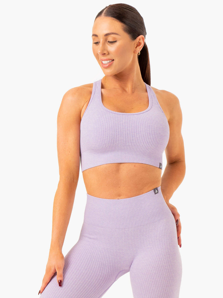 Sujetadores Deportivos Ryderwear Rib Seamless Mujer Lavanda | TSHYB7530