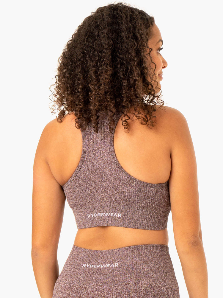 Sujetadores Deportivos Ryderwear Rib Seamless Mujer Chocolate | TWHQR2683