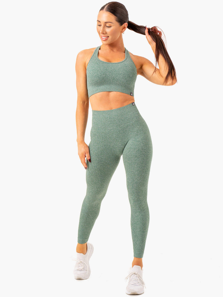 Sujetadores Deportivos Ryderwear Rib Seamless Mujer Verdes | ZVOQX5792