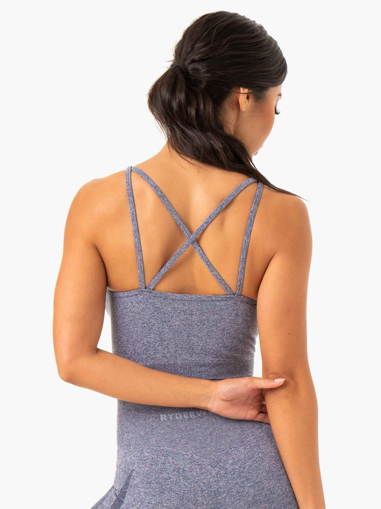 Sujetadores Deportivos Ryderwear Sculpt Seamless Tank Mujer Azul Marino | MOIGD8726