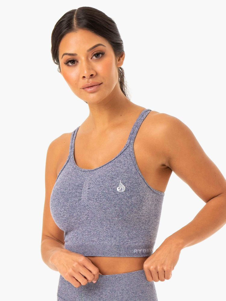 Sujetadores Deportivos Ryderwear Sculpt Seamless Tank Mujer Azul Marino | MOIGD8726