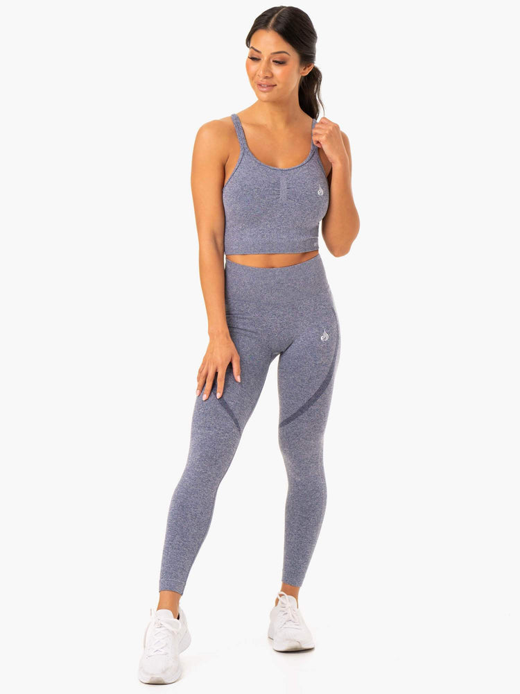 Sujetadores Deportivos Ryderwear Sculpt Seamless Tank Mujer Azul Marino | MOIGD8726