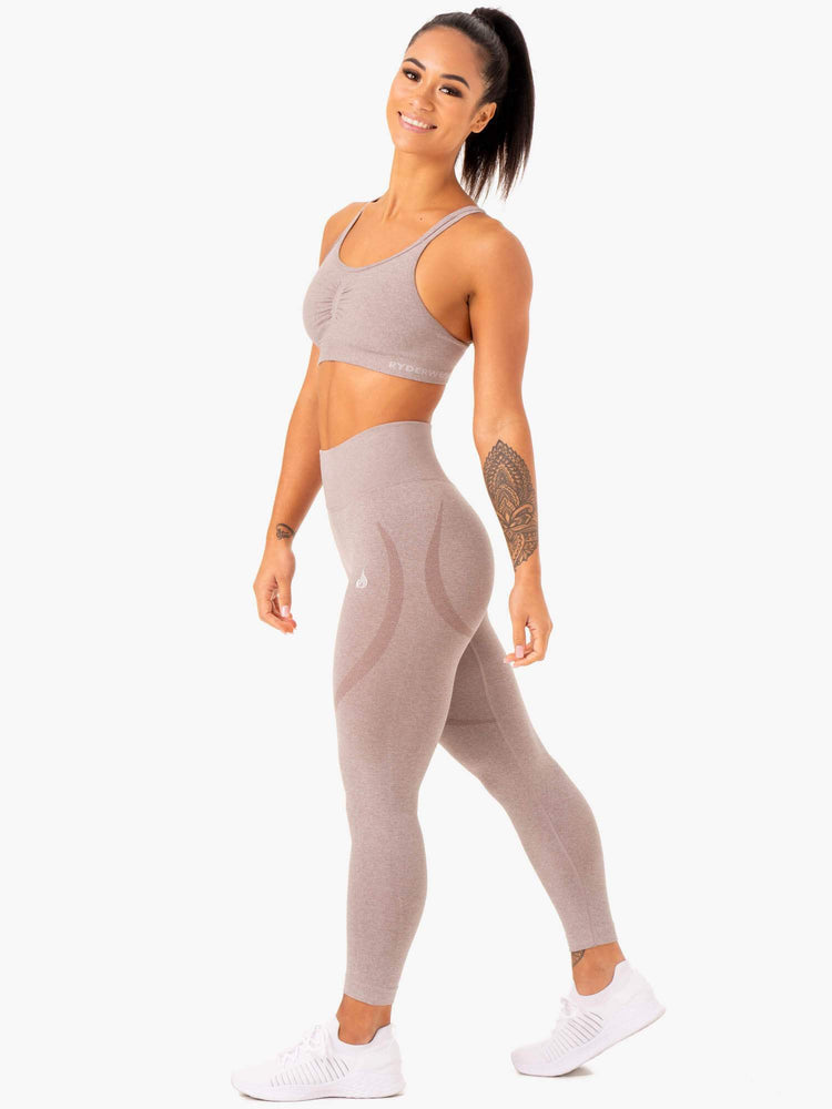 Sujetadores Deportivos Ryderwear Sculpt Seamless Mujer Marrom Claro | OAGDL4726