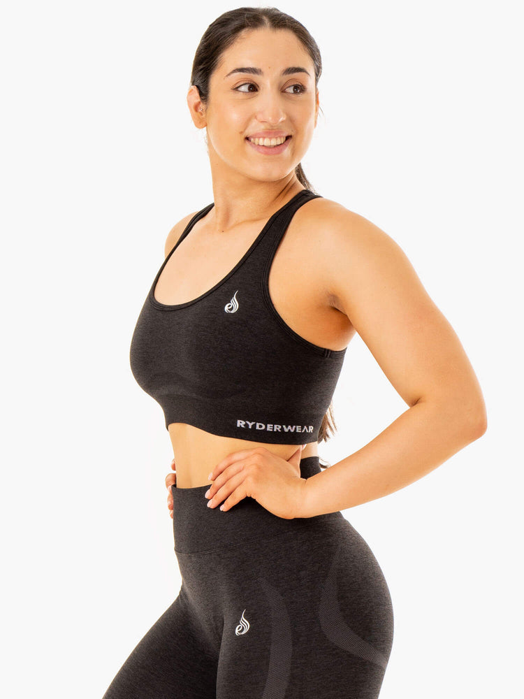 Sujetadores Deportivos Ryderwear Sculpt Seamless Racer Back Mujer Negros | VKYJP1864