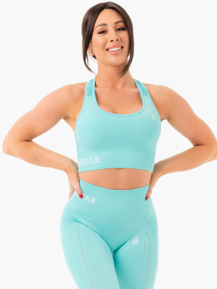 Sujetadores Deportivos Ryderwear Seamless Staples Mujer Turquesa | VTUEJ7590