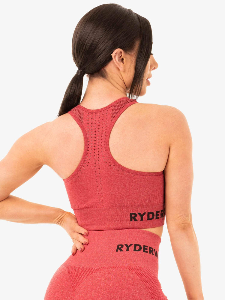 Sujetadores Deportivos Ryderwear Seamless Staples Mujer Rojos | YRZPN5742