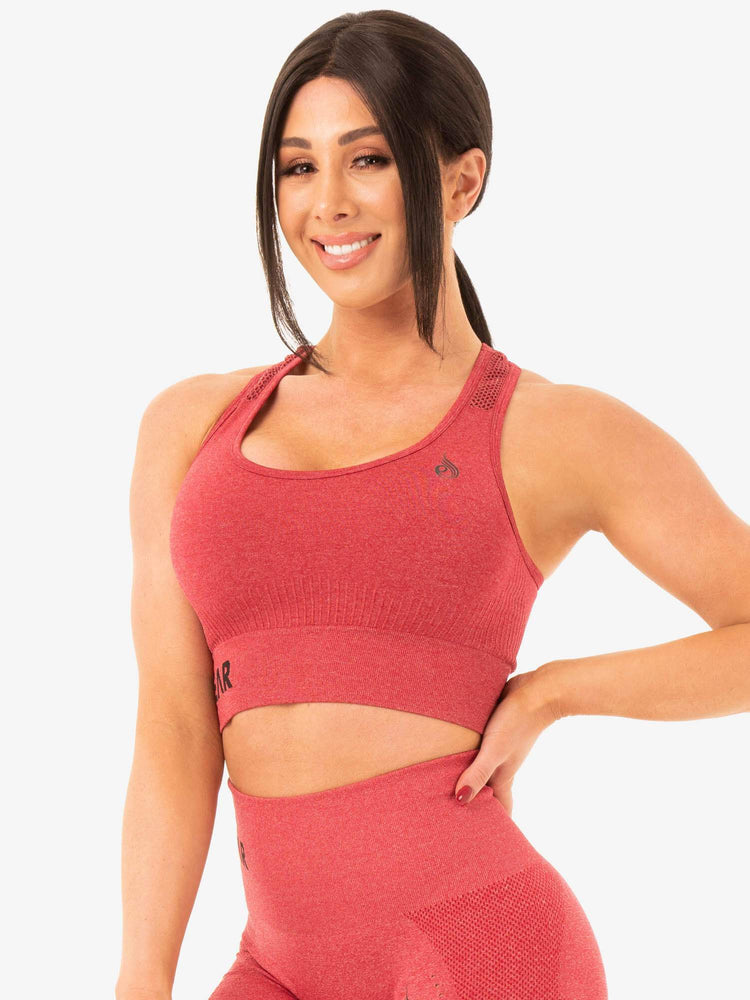 Sujetadores Deportivos Ryderwear Seamless Staples Mujer Rojos | YRZPN5742