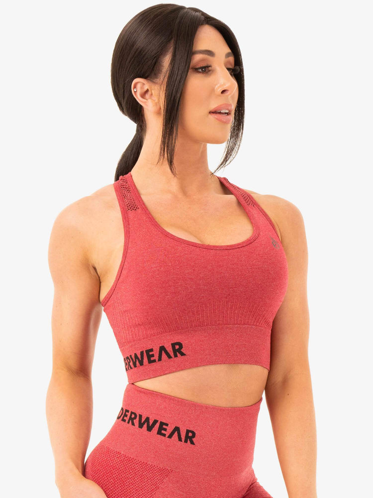 Sujetadores Deportivos Ryderwear Seamless Staples Mujer Rojos | YRZPN5742
