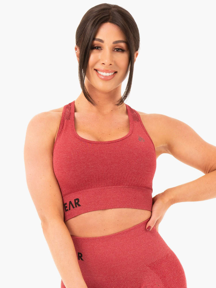 Sujetadores Deportivos Ryderwear Seamless Staples Mujer Rojos | YRZPN5742
