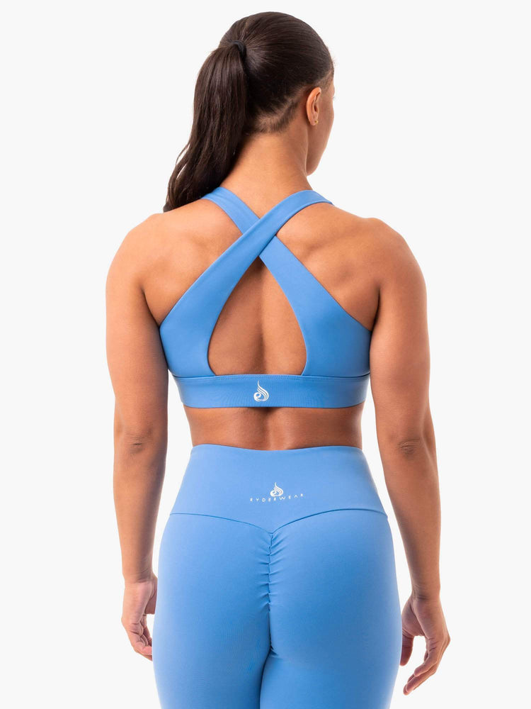 Sujetadores Deportivos Ryderwear Staples Cross Over Mujer Azules | FOGVQ7518
