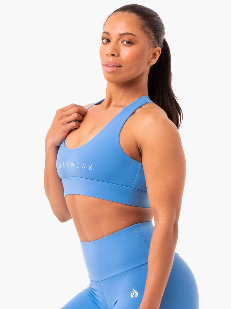 Sujetadores Deportivos Ryderwear Staples Cross Over Mujer Azules | FOGVQ7518
