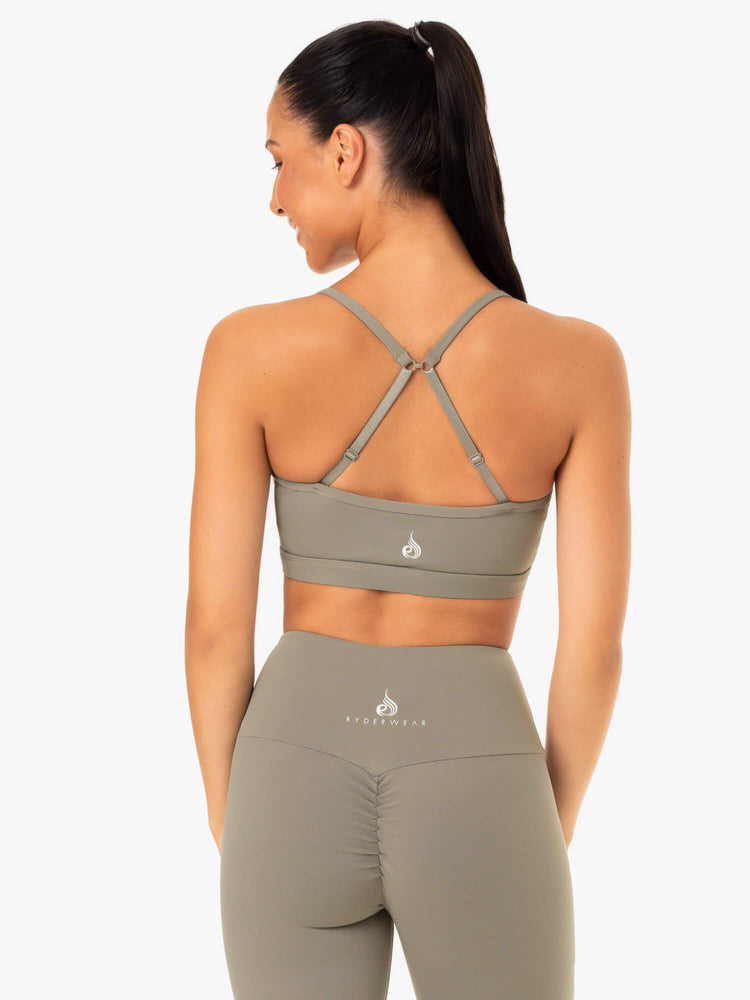 Sujetadores Deportivos Ryderwear Staples Mujer Kaki | KBJED1365