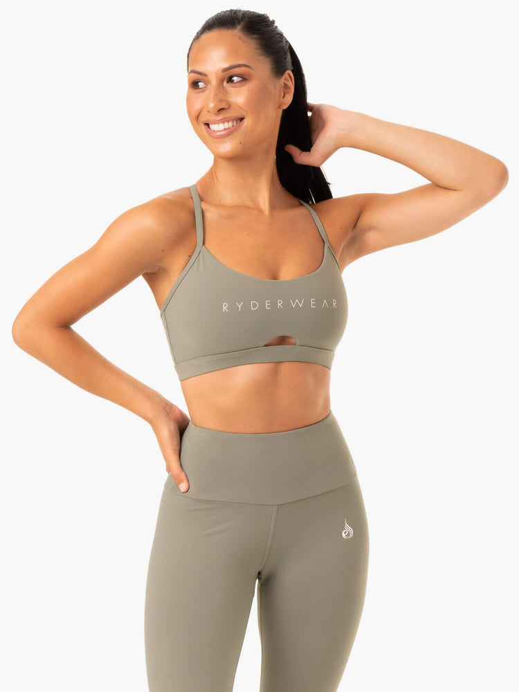 Sujetadores Deportivos Ryderwear Staples Mujer Kaki | KBJED1365