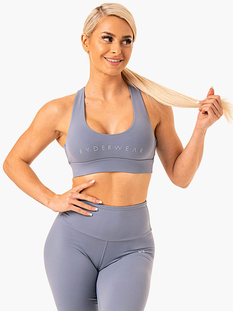 Sujetadores Deportivos Ryderwear Staples Cross Over Mujer Grises | NKHBD3769
