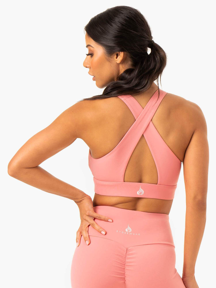 Sujetadores Deportivos Ryderwear Staples Cross Over Mujer Rosas | PYFOI0932