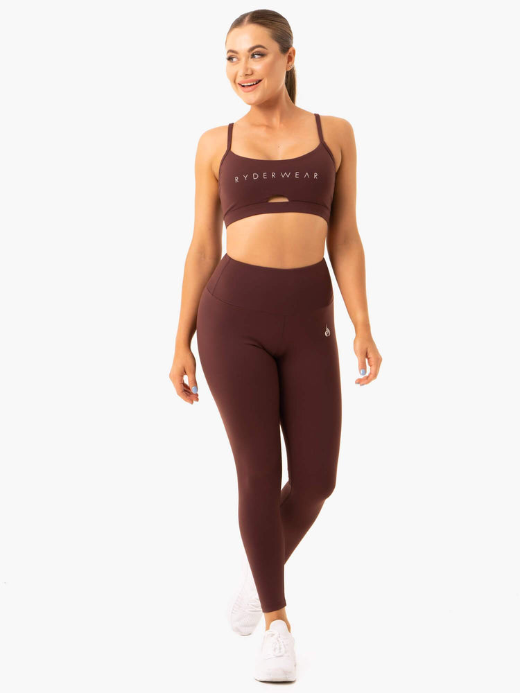 Sujetadores Deportivos Ryderwear Staples Mujer Chocolate | WJSBF9825