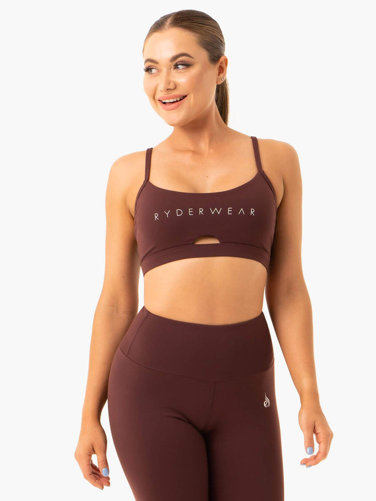 Sujetadores Deportivos Ryderwear Staples Mujer Chocolate | WJSBF9825