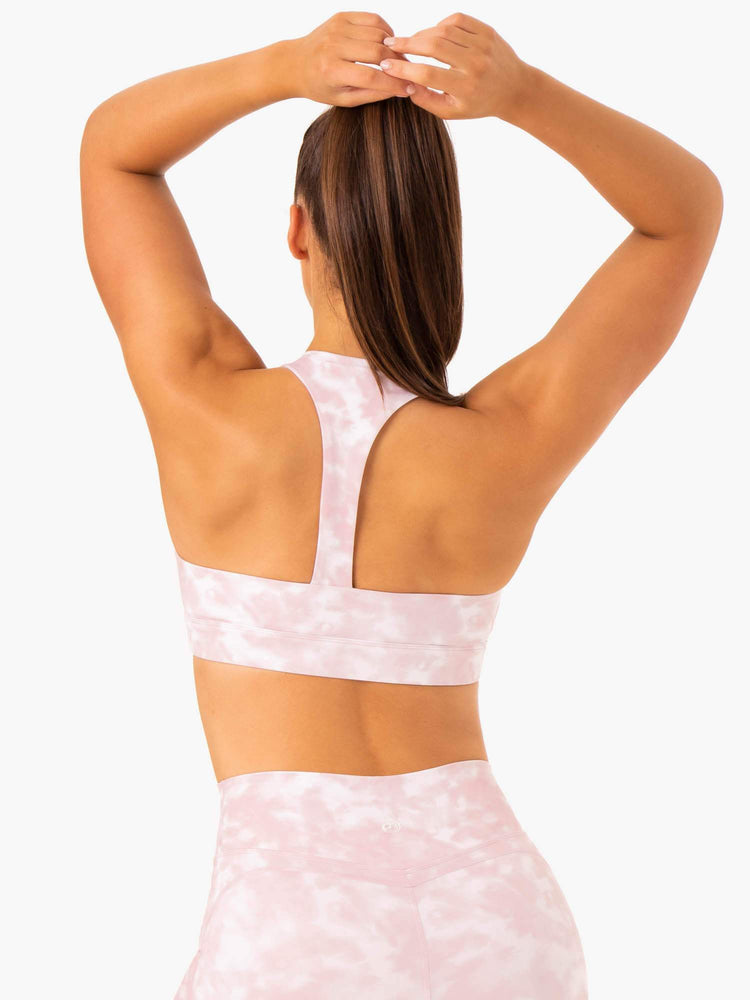 Sujetadores Deportivos Ryderwear Tie Dye Mujer Rosas | NMRUS4820