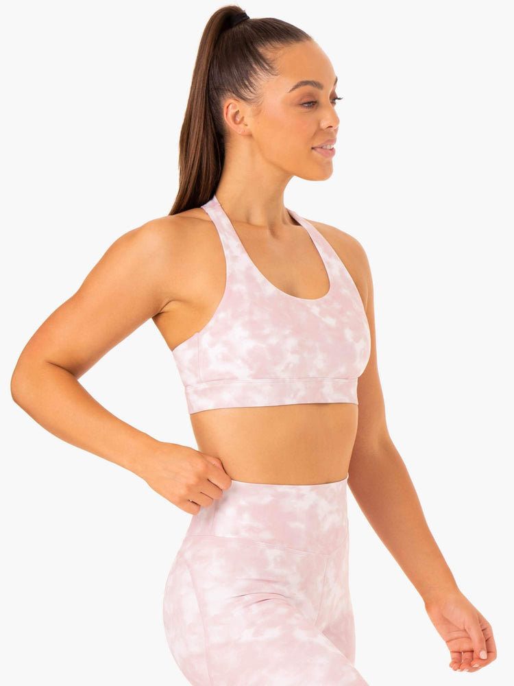 Sujetadores Deportivos Ryderwear Tie Dye Mujer Rosas | NMRUS4820