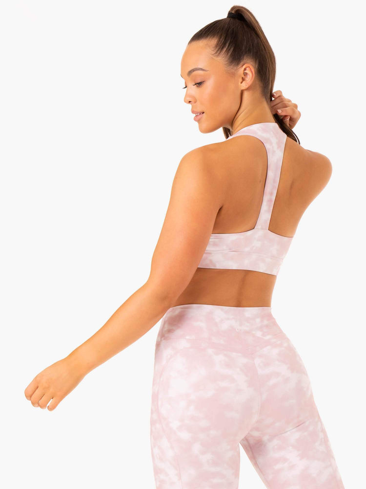 Sujetadores Deportivos Ryderwear Tie Dye Mujer Rosas | NMRUS4820