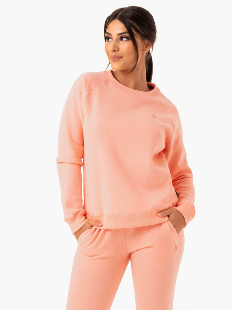 Suéteres Ryderwear Adapt Boyfriend Mujer Coral | DNVXL5827
