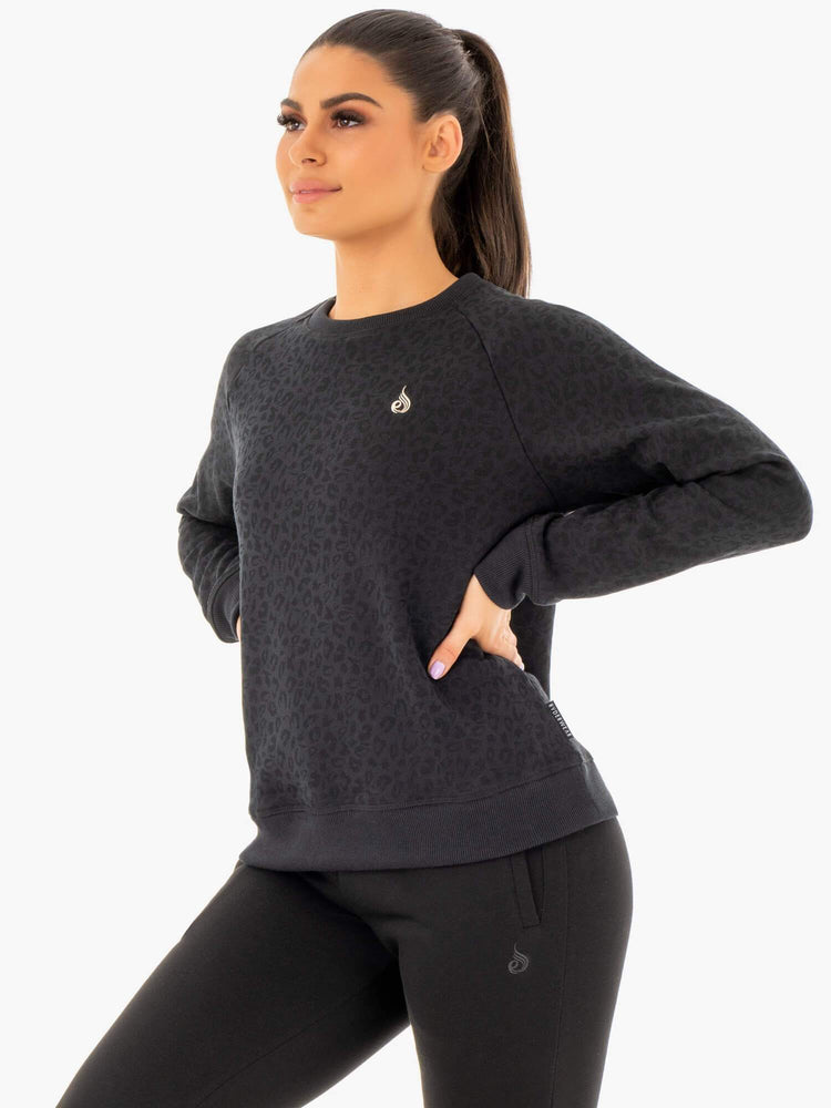 Suéteres Ryderwear Adapt Boyfriend Mujer Negros | SCKAM9364