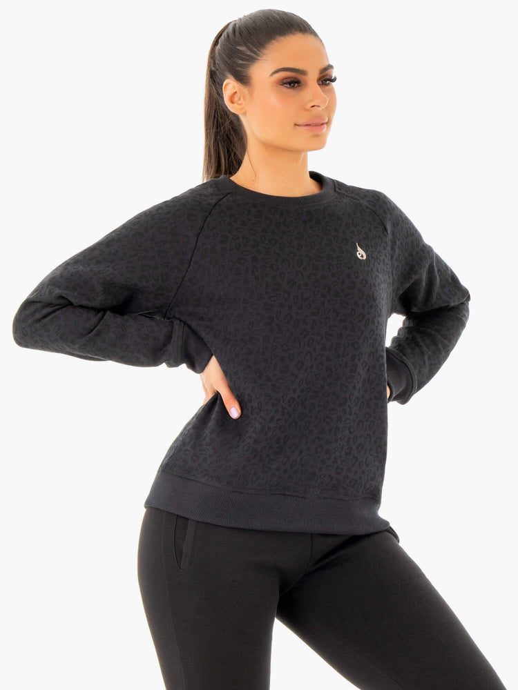 Suéteres Ryderwear Adapt Boyfriend Mujer Negros | SCKAM9364