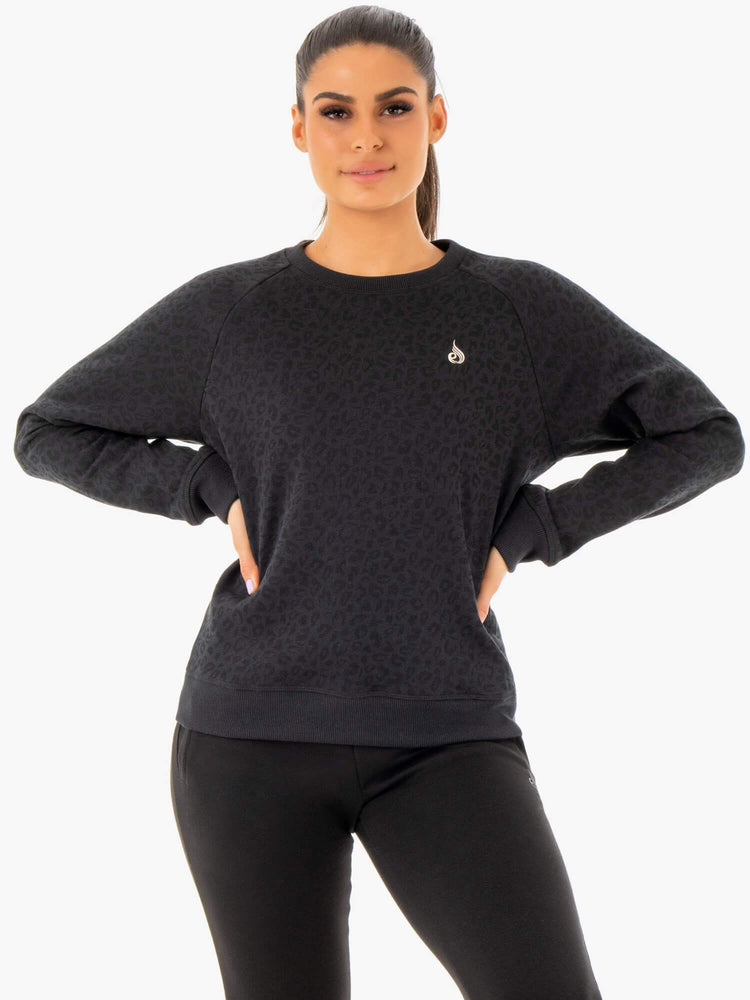 Suéteres Ryderwear Adapt Boyfriend Mujer Negros | SCKAM9364