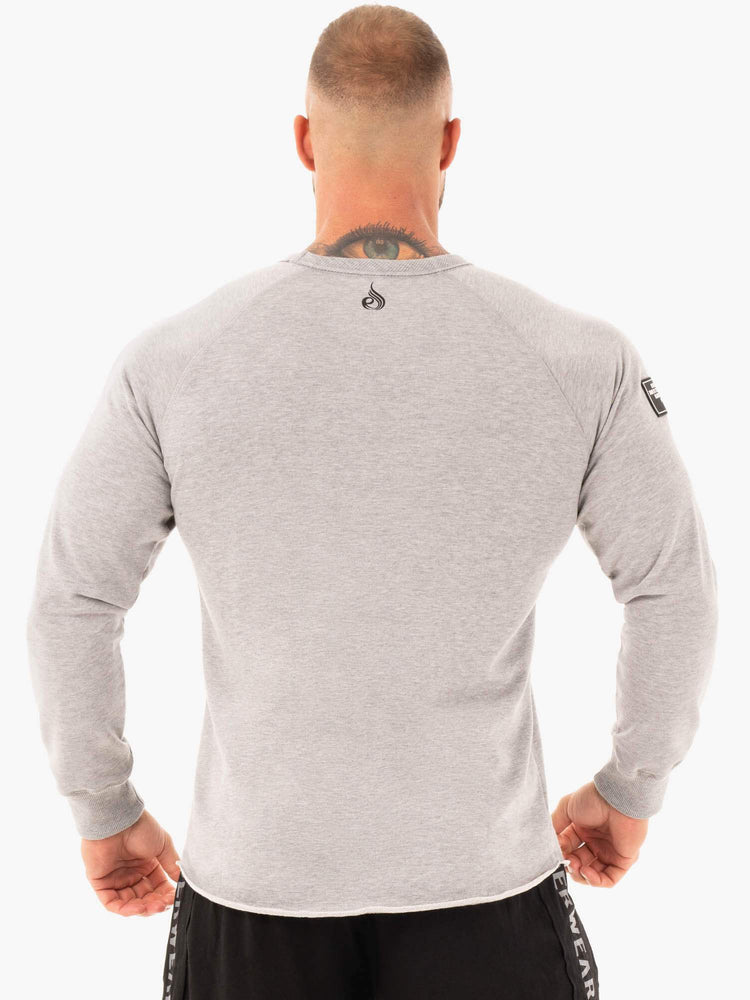 Suéteres Ryderwear Atléticos Crew Neck Hombre Grises | SDMFH4987