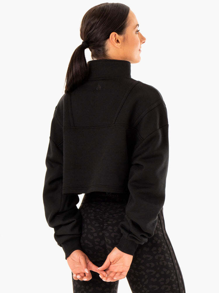 Suéteres Ryderwear Evolution Half Zip Mujer Negros | BZUCQ1964