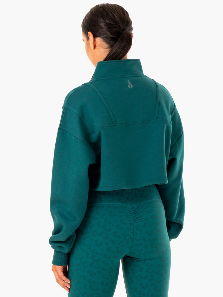 Suéteres Ryderwear Evolution Half Zip Mujer Turquesa | OCJYD2413
