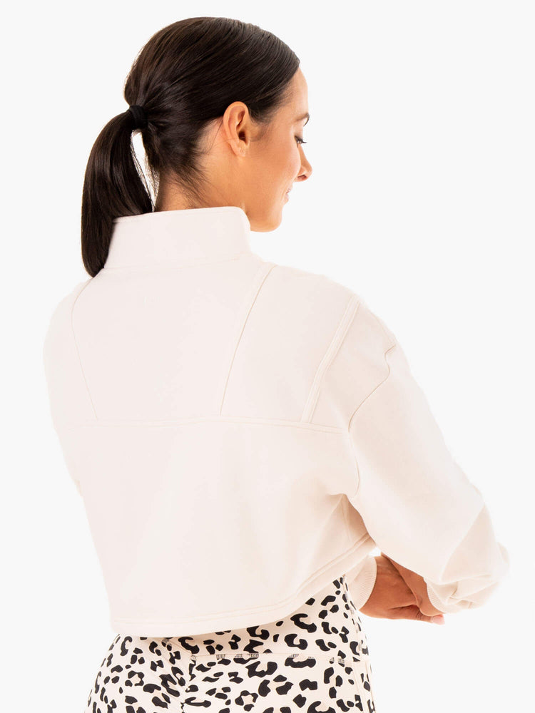 Suéteres Ryderwear Evolution Half Zip Mujer Blancos | TDFVS5801