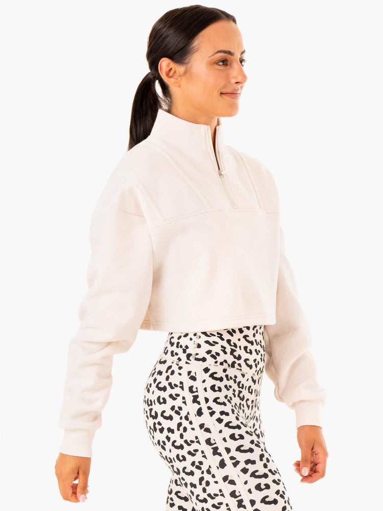 Suéteres Ryderwear Evolution Half Zip Mujer Blancos | TDFVS5801