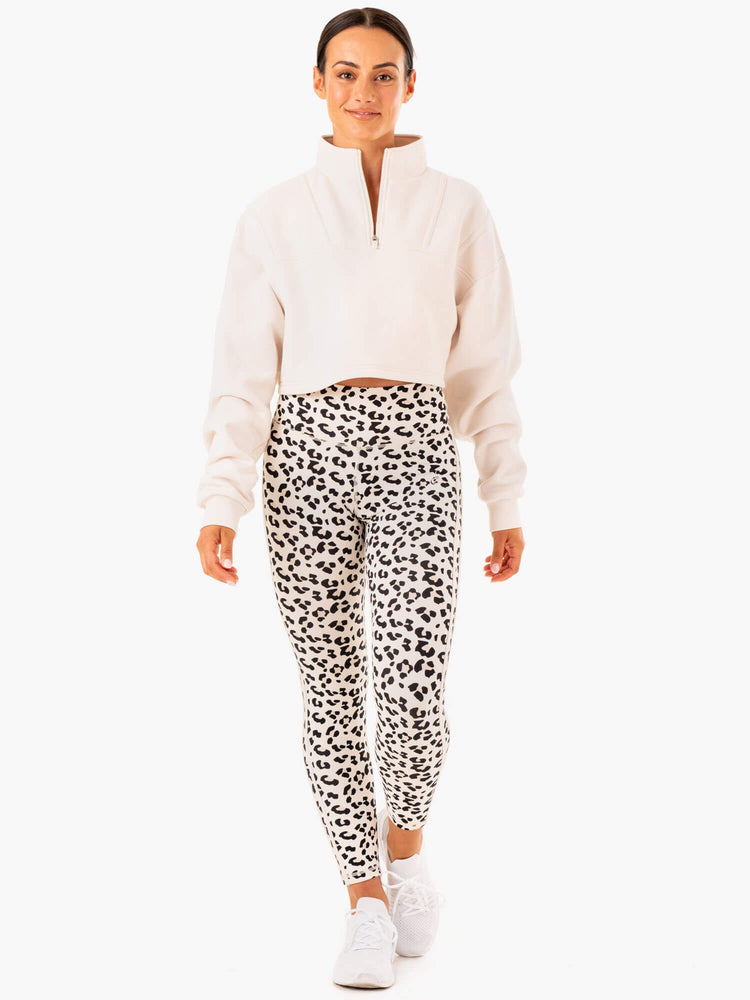 Suéteres Ryderwear Evolution Half Zip Mujer Blancos | TDFVS5801