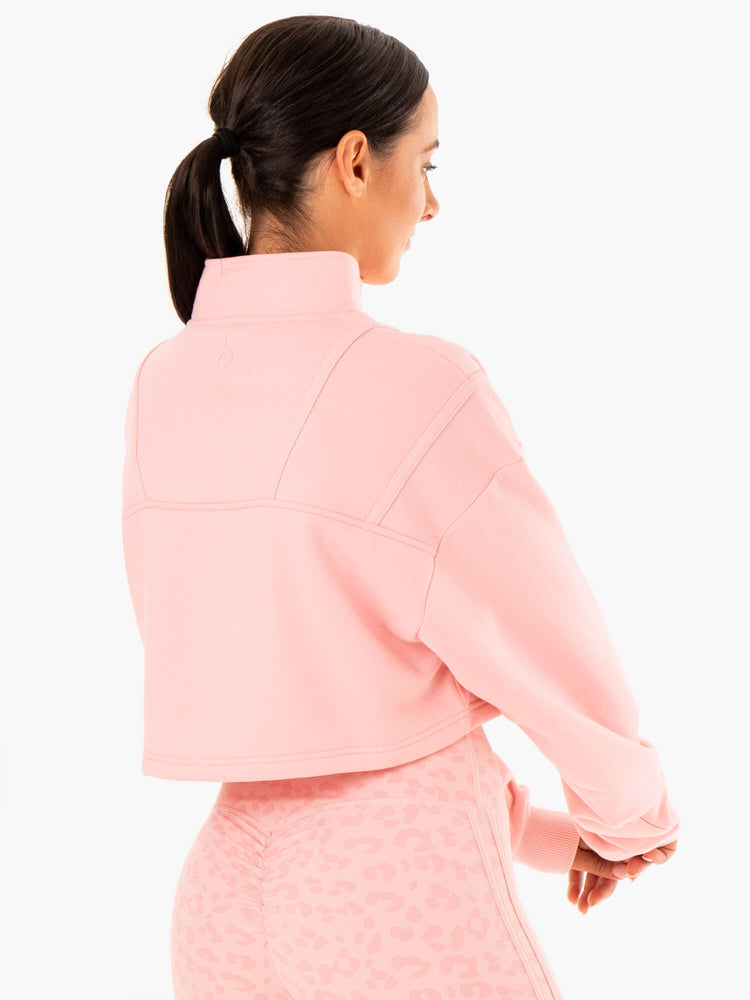 Suéteres Ryderwear Evolution Half Zip Mujer Rosas | VYDWR0745