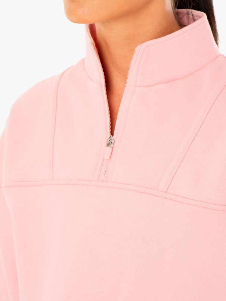 Suéteres Ryderwear Evolution Half Zip Mujer Rosas | VYDWR0745