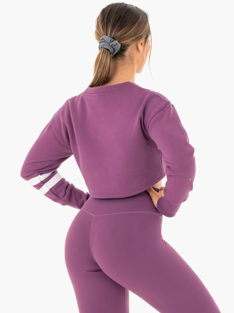 Suéteres Ryderwear Motion Cropped Mujer Morados | KMRPI2740