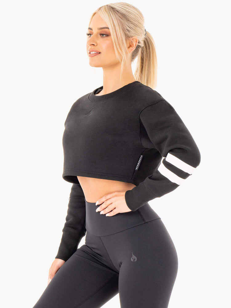 Suéteres Ryderwear Motion Cropped Mujer Negros | MLISF8076
