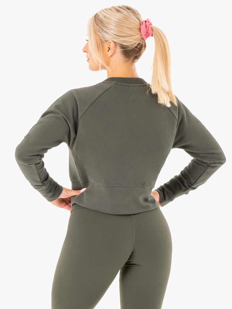Suéteres Ryderwear Motion Mujer Kaki | RYFJN9147