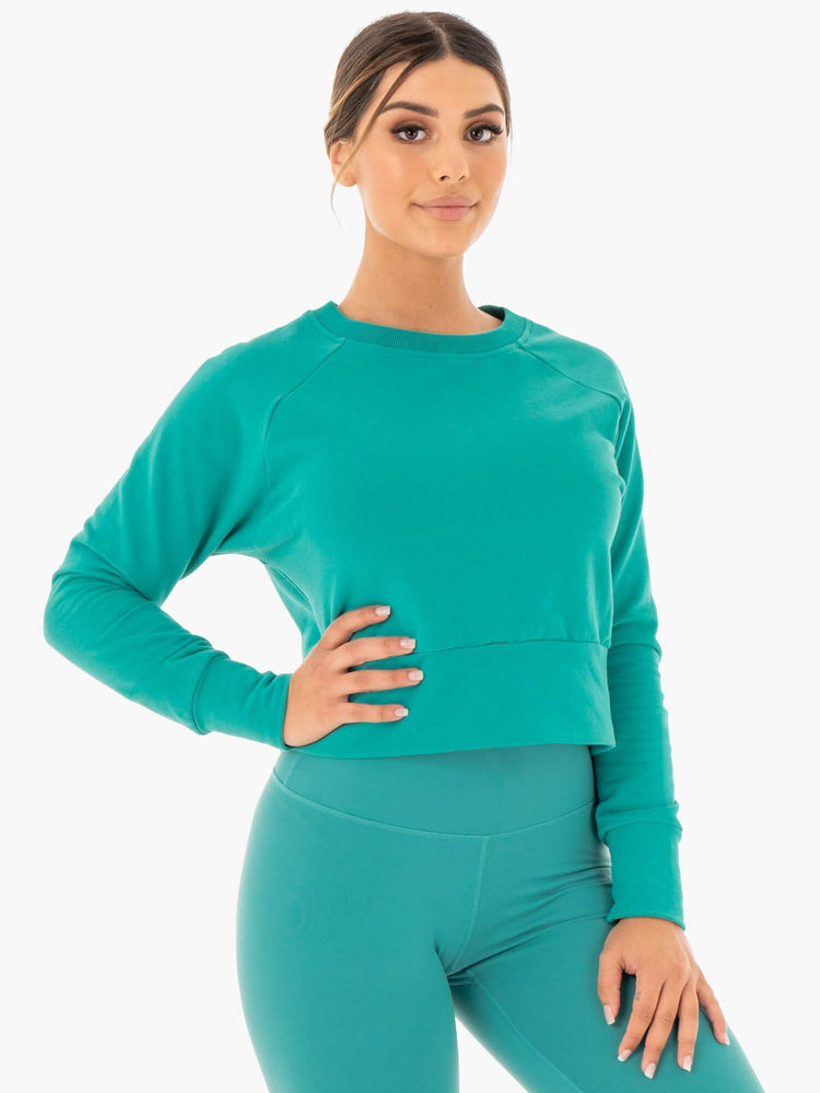 Suéteres Ryderwear Motion Mujer Turquesa | PGMSO9120