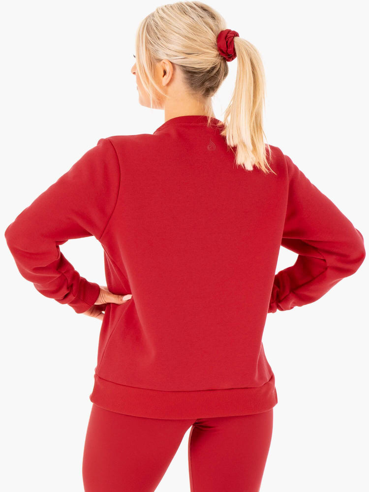 Suéteres Ryderwear Motion Oversized Mujer Rojos | KHLDE1894