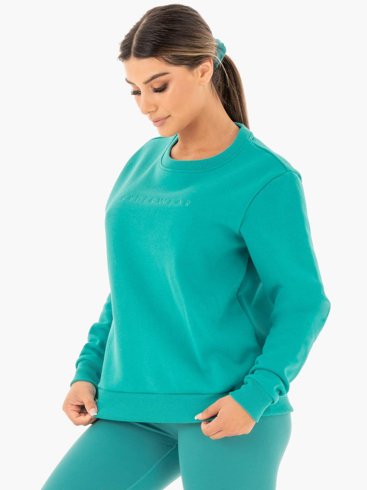 Suéteres Ryderwear Motion Oversized Mujer Turquesa | WGCYH3807