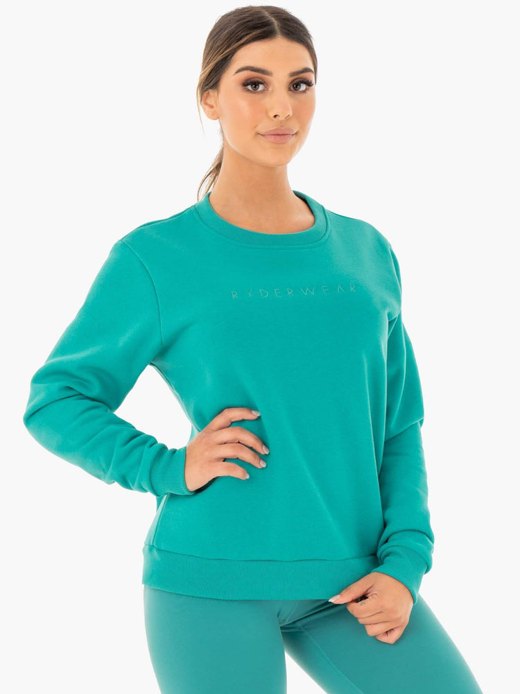 Suéteres Ryderwear Motion Oversized Mujer Turquesa | WGCYH3807