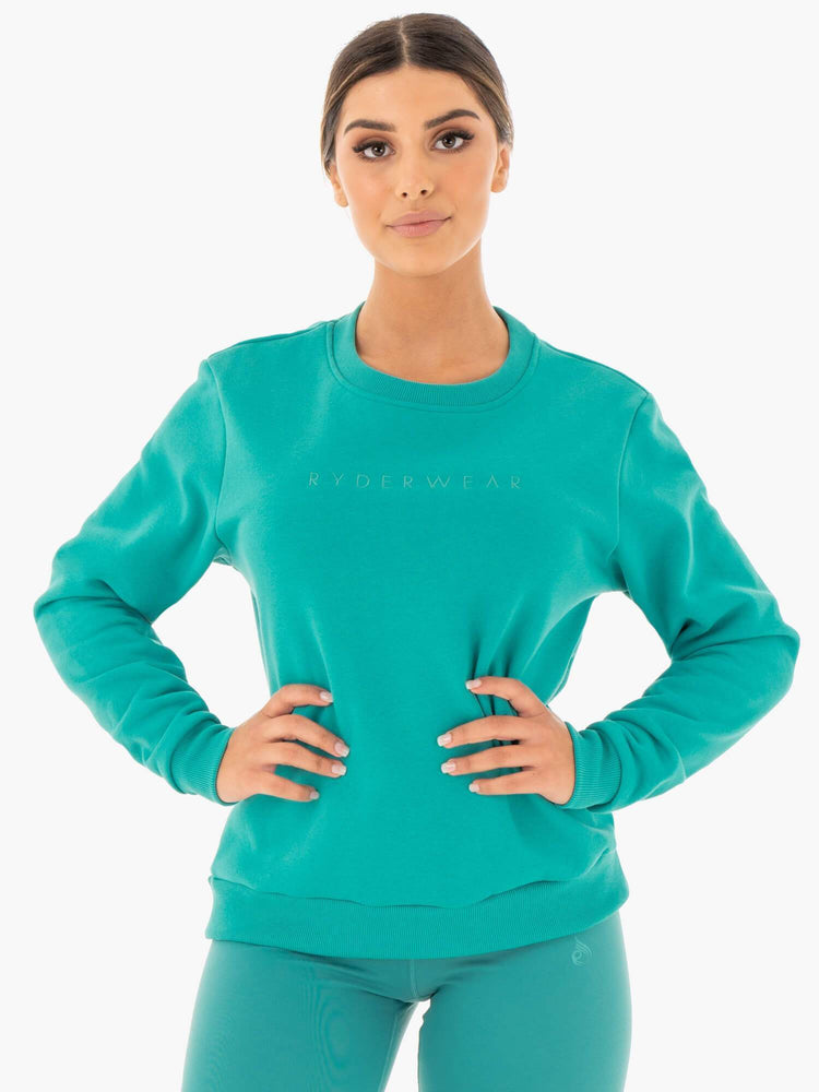 Suéteres Ryderwear Motion Oversized Mujer Turquesa | WGCYH3807